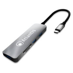 Hub usb atlantis cavo usb3.0 10cm [a04-tc_cr+hb]