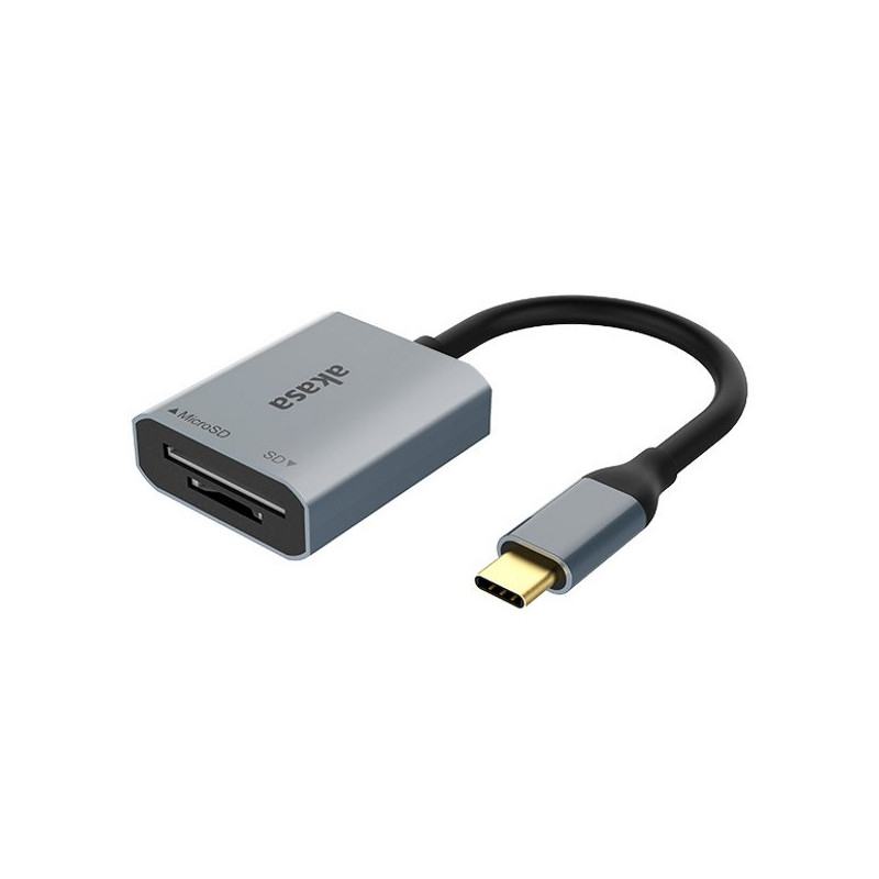 Card reader akasa usb 3.2 tipo-c 18cm nero [ak-cr-10bk]