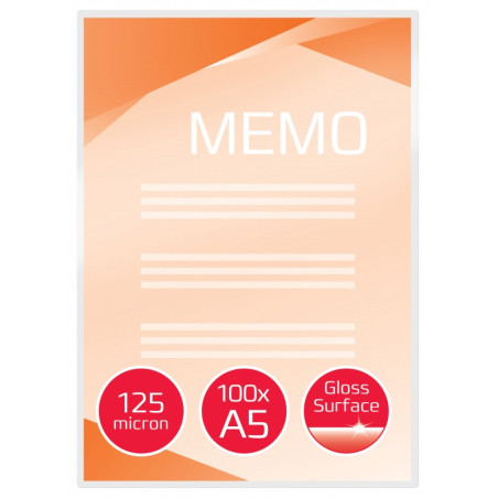 Pouches gbc finitura lucida a5 2x125my 100pz [3740482]