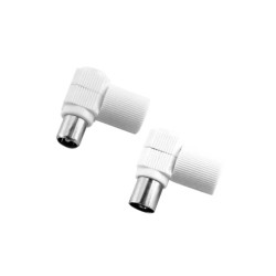 Connettore cavo antenna nuova videosuono 9/43 angolato 90gradi bianco