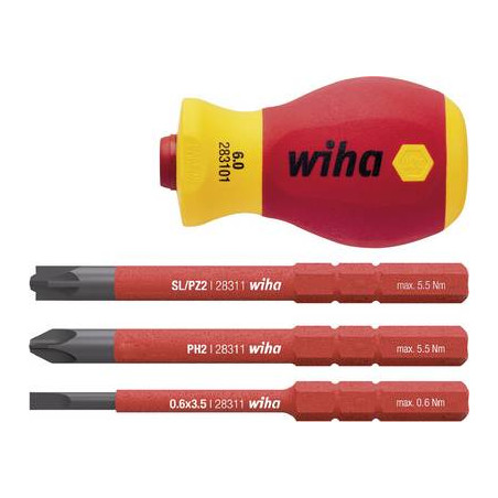 Kit di punte intercambiabili per giraviti wiha softfinish [41230]