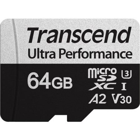 64gb scheda microsdxc transcend 340s class 10 uhs-i u3 a2 [ts64gusd340s]