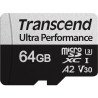 64gb scheda microsdxc transcend 340s class 10 uhs-i u3 a2 [ts64gusd340s]