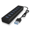 Hub usb icybox ib-hub1700-u3/3.0/tipo-a/7porte nero [nuicyus7p000008]