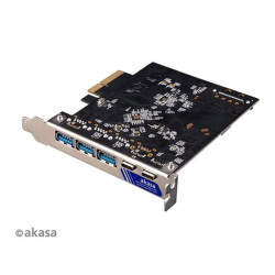 Scheda di rete akasa pcie tipo-c/a usb 3.2 10gbps [ak-pccu3-09]