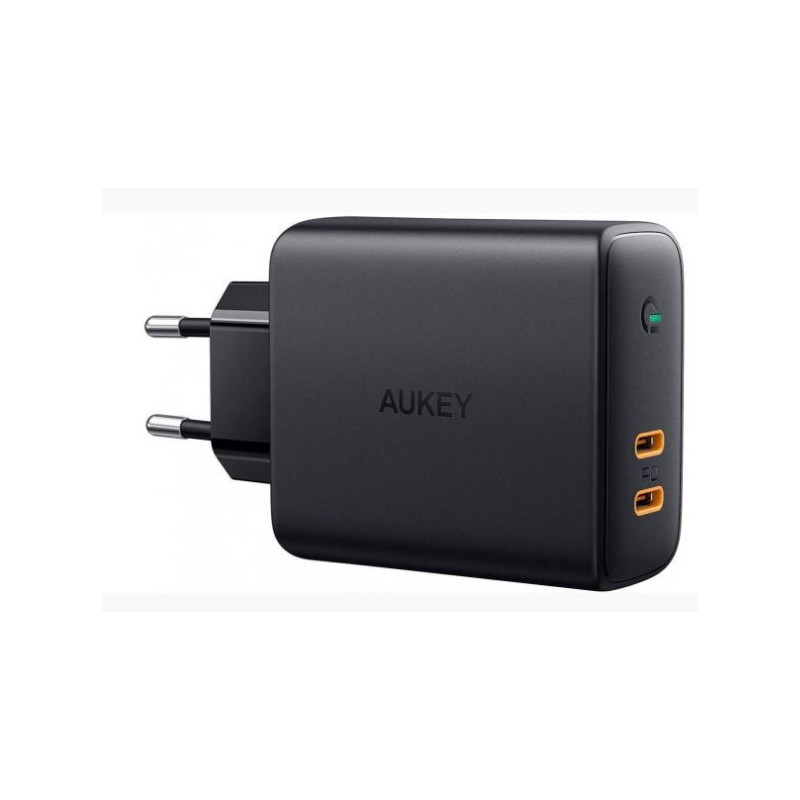 Alimentatore da rete aukey pa-d5 ultraveloce w 2xusb c 63w nero