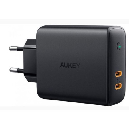 Alimentatore da rete aukey pa-d5 ultraveloce w 2xusb c 63w nero