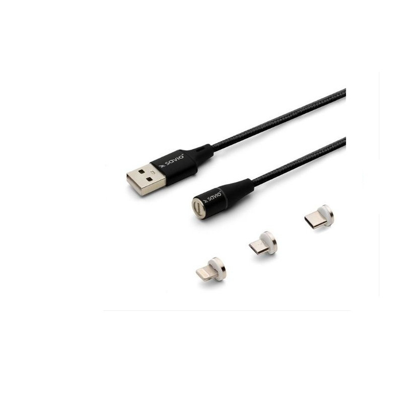 Cavo magnetico elmak savio cl-155 3in1 2m nero [akelmtusavcl155]