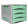 Cassettiera arda a 4 cassetti verde [15p4ppasv]