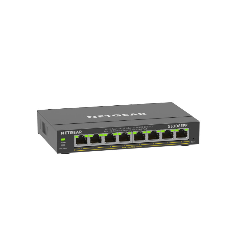 Switch netgear gigabit ethernet (10/100/1000) poe 8 port gestito