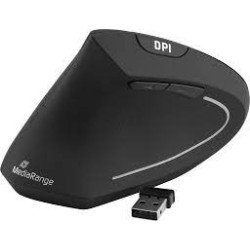 Mouse mediarange wireless ottico 1600 dpi mancino nero [mros233]