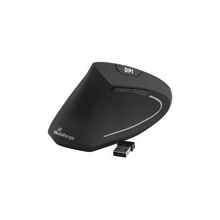 Mouse mediarange wireless ottico 1600 dpi mancino nero [mros233]