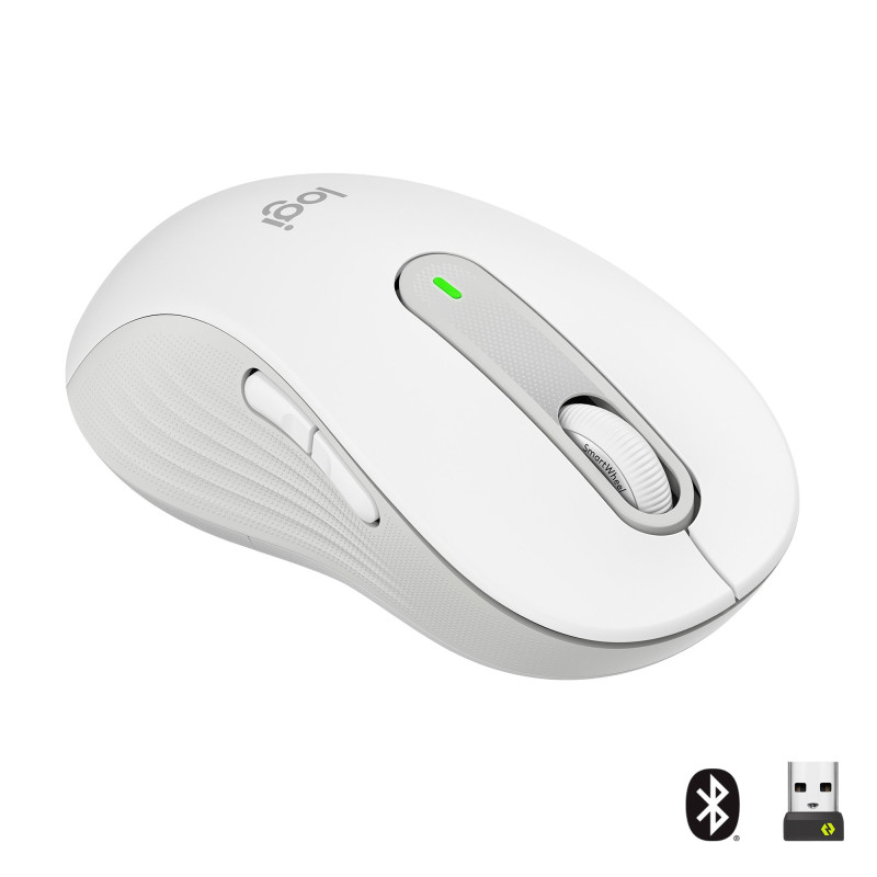 Mouse wireless logitech m650 l mancino bianco sporco [910-006240]