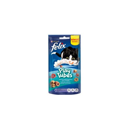 Mangime secco felix play tubes al pesce e gamberetti per gatto 50g