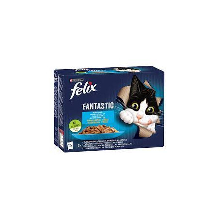 Mangime umido purina nestle felix fantastic aromi di pesce in gelatina