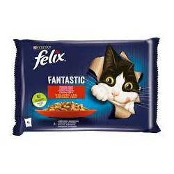 Mangime umido purina nestle felix fantastic coniglio agnello in gelatina
