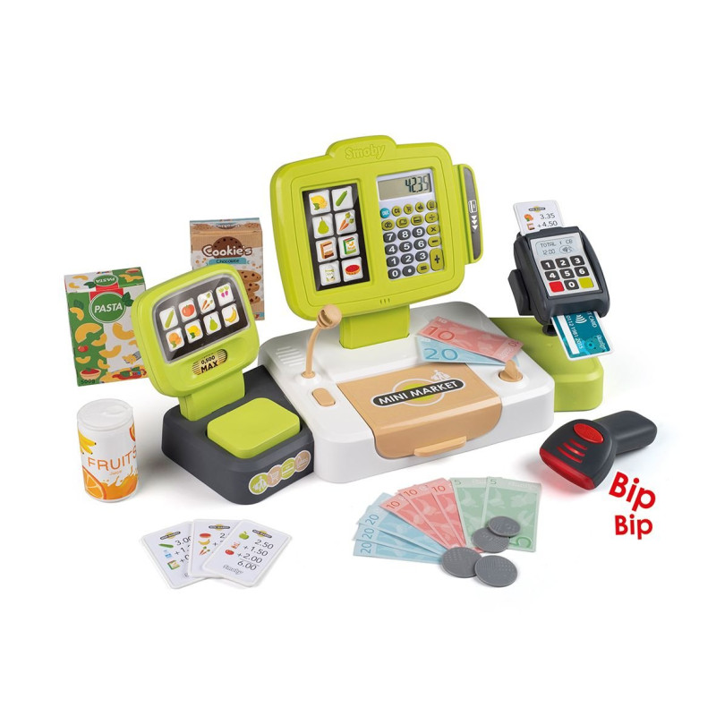 Gioco di ruolo smoby elektronische supermarktkasse xl 7600350114