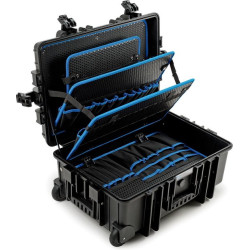 Valigia portautensili b&w jumbo6700 con trolley in polipropilene/595x235x440mm/nero