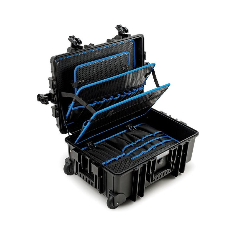 Valigia portautensili b&w jumbo6700 con trolley in polipropilene/595x235x440mm/nero