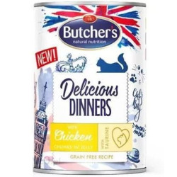 Cibo per gatto butcher's delicious dinners pezzi al pollo in