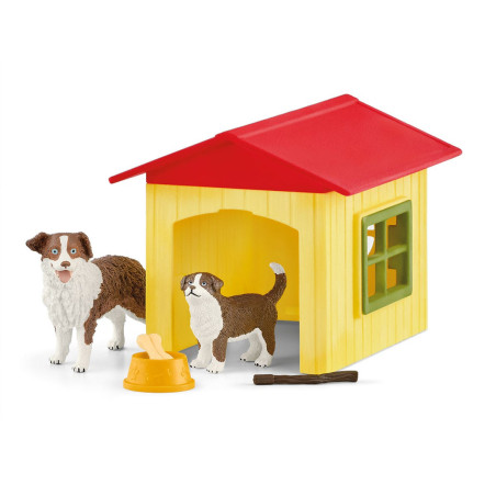 Set figurina schleich farm world cuccia per cani multicolore [42573]
