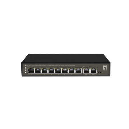 Switch level one fast ethernet poe 10 porte 100/1000mbits nero [fgp-1031]