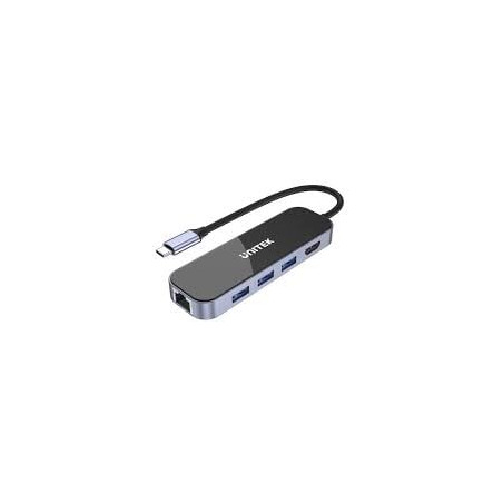 Hub usb unitek tipo-c 3.1 6 porta nero/grigio [d1084a]