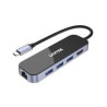 Hub usb unitek tipo-c 3.1 6 porta nero/grigio [d1084a]