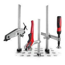 Supporto a soffitto bessey pieghevole 610mm argento/nero/rosso [ste-bs]