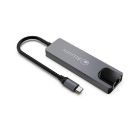 Adattatore multiporta atlantis land 2xusb-c a gigabit ethernet