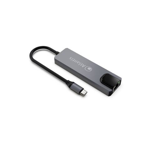 Adattatore multiporta atlantis land 2xusb-c a gigabit ethernet
