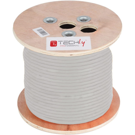 Cavo di rete in matassa techly f/utp cat.5e lszh 4x2x24awg 305m grigio