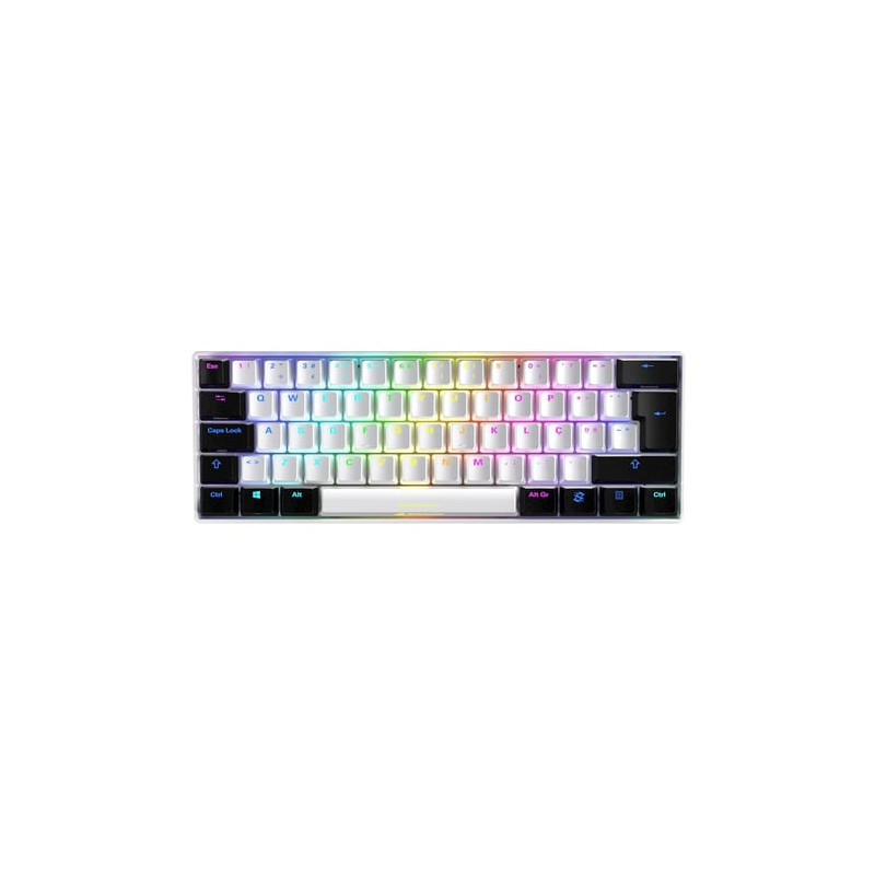 Tastiera sharkoon skiller sgk50 s4 gaming rgb bianco [sgk50 s4 wh]
