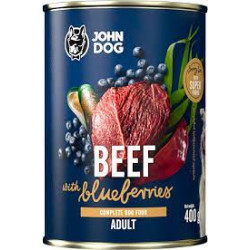 Cibo umido per cani john dog berry adult manzo con mirtilli 400g