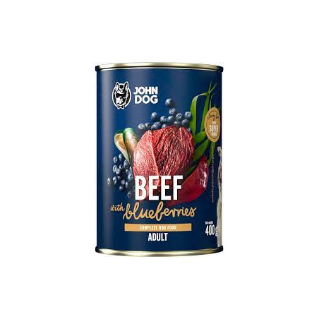 Cibo umido per cani john dog berry adult manzo con mirtilli 400g