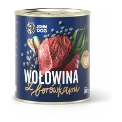Mangime umido john dog manzo ai frutti di bosco con mirtilli per