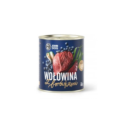 Mangime umido john dog manzo ai frutti di bosco con mirtilli per