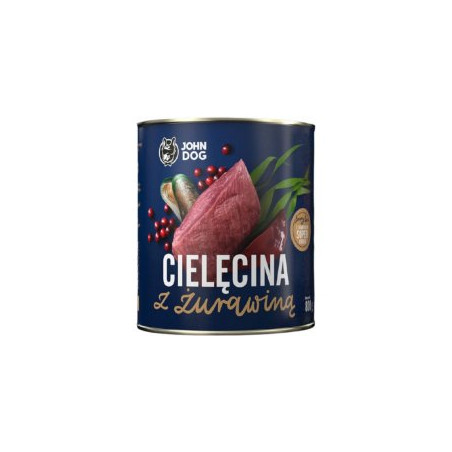 Mangime umido john dog vitello con mirtilli per cani adulti 800g