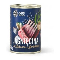 Mangime umido john dog berry puppy manzo e coniglio con le more per