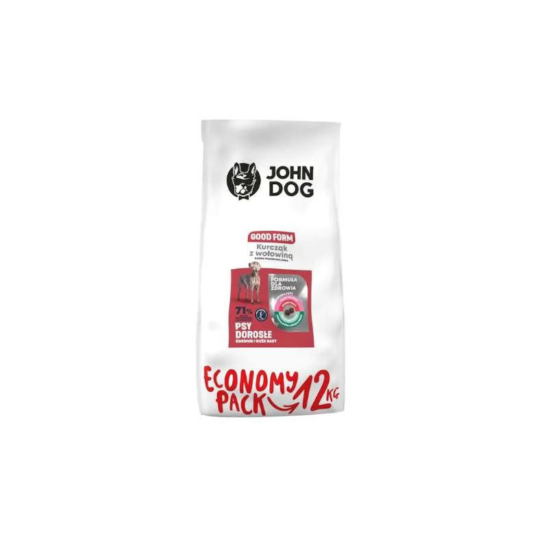Cibo secco john dog good form pollo con manzo per cani adulti 12kg