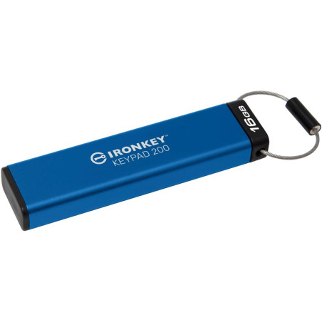 Pen drive 16gb kingston ironkey keypad 200 usb 3.2 gen1 aes 256bit