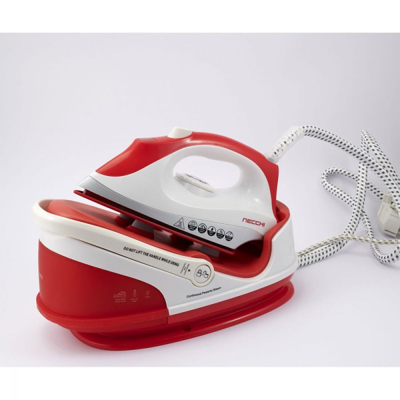 Ferro da stiro necchi ns-2668 a caldaia 2200w 0.6l ceramica rosso/bianco
