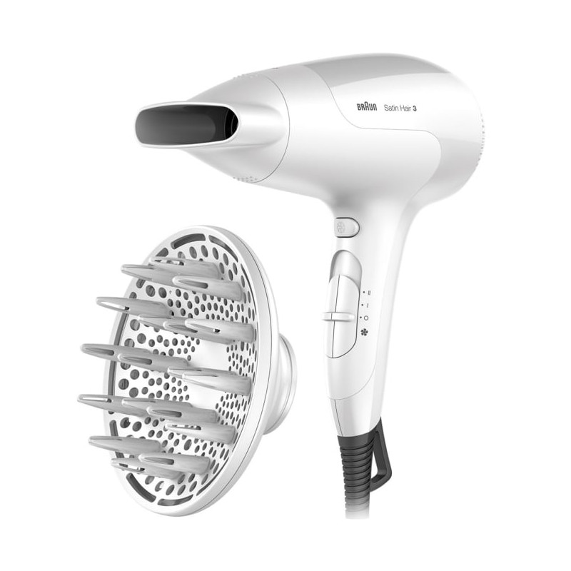 Asciugacapelli braun hd385 satin hair 3 powerperfection 2000w bianco