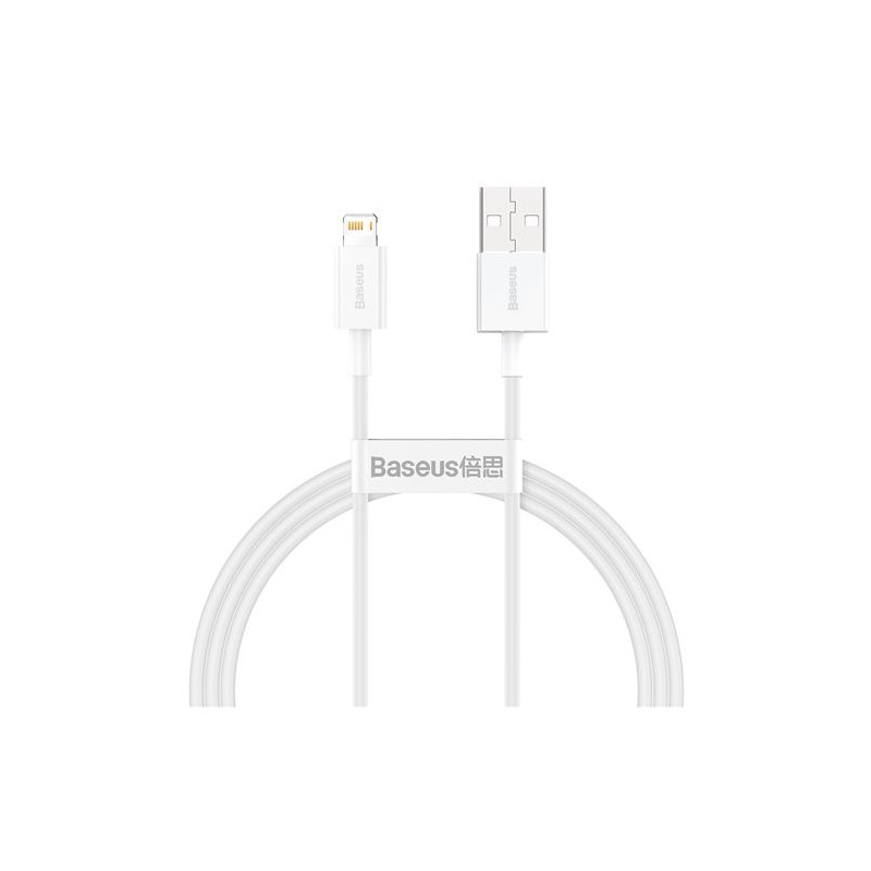 Cavo per cellulare baseus calys-a02 usb-a lightning 1m bianco