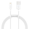 Cavo per cellulare baseus calys-a02 usb-a lightning 1m bianco