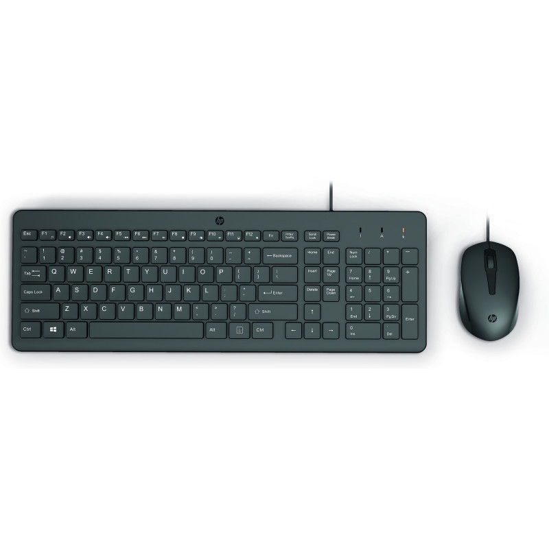 Tastiera e mouse hp 150 cablato nero