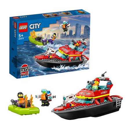 Set da costruzione city barca di salvataggio dei vigili del fuoco