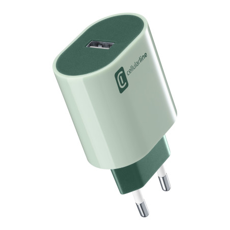 Alimentatore da rete cellularline stylecolore usb-c 12w/bianco/verde