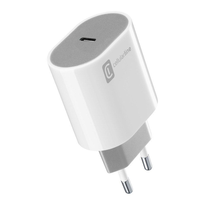 Alimentatore da rete cellularline stylecolore usb-c 12w/bianco/grigio