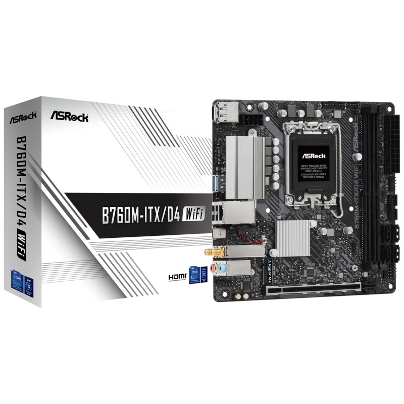 Scheda madre asrock b760m-itx/d4 mini-itx nero [90-mxbky0-a0cayz]